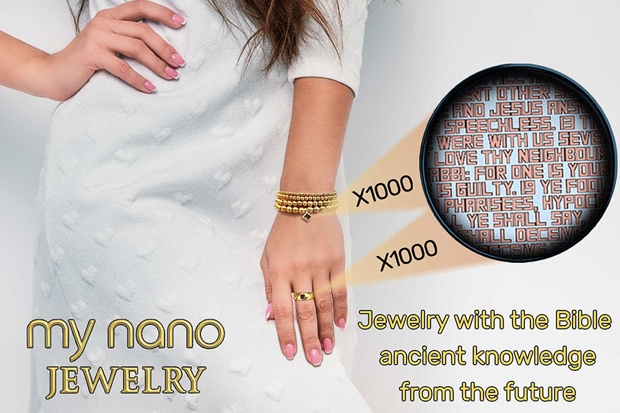 Bracelets in the Bible Featuring Gold Stretch Design With Nano Scripture Technology by My Nano Jewelry